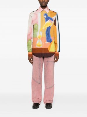 Hemd aus baumwoll mit print Egonlab pink