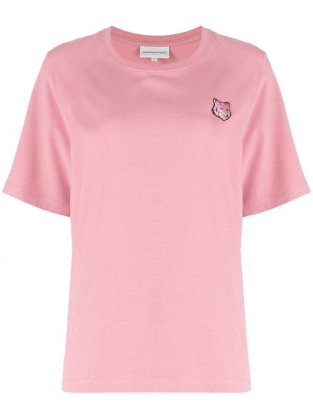 Βαμβακερή μπλούζα Maison Kitsuné ροζ