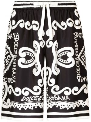Svilene bermuda kratke hlače s potiskom Dolce & Gabbana