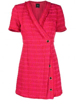 Tweed abendkleid mit v-ausschnitt Pinko