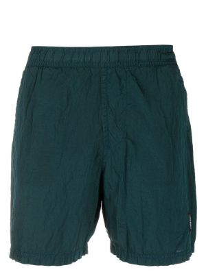 Pantaloni scurți cu broderie Stone Island verde