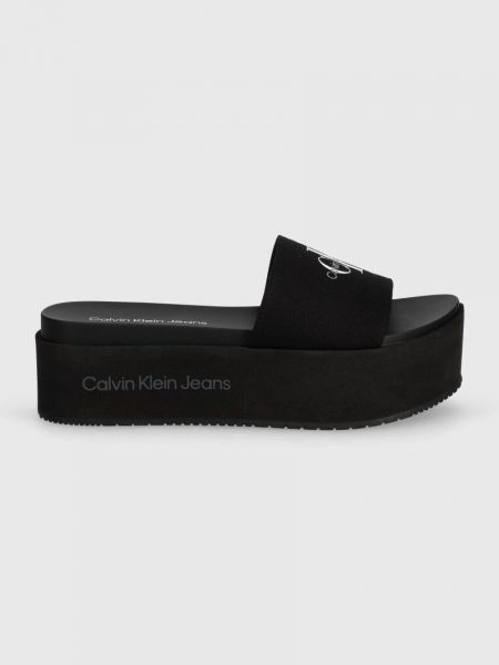 Natikače s platformom Calvin Klein Jeans crna