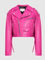 Розовые женские кожаные куртки