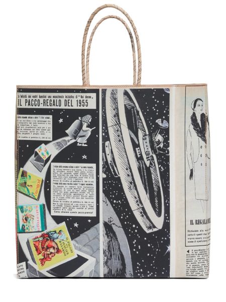 Δερμάτινη τσάντα shopper με σχέδιο Bottega Veneta
