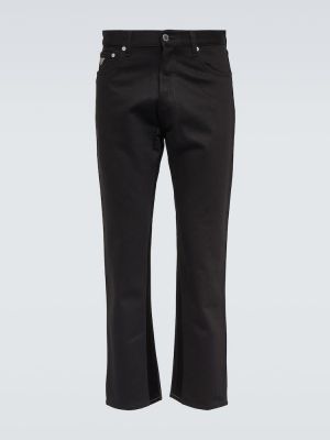 Saténové džínsy s rovným strihom Prada čierna