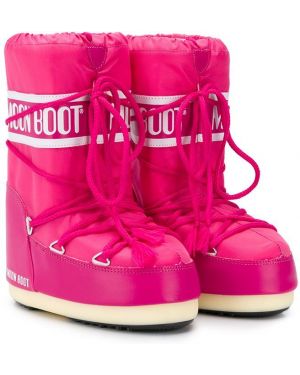 Høye flate støvler for jenter Moon Boot Kids rosa