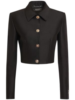 Selyem gyapjú dzseki Versace fekete