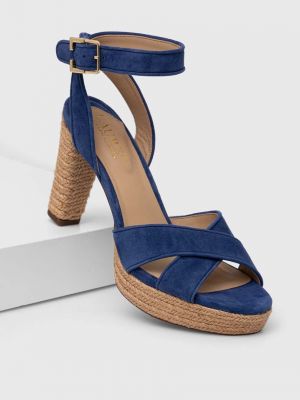 Sandale od brušene kože Lauren Ralph Lauren plava