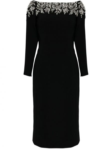 Κοκτέιλ φόρεμα με πετραδάκια Jenny Packham μαύρο