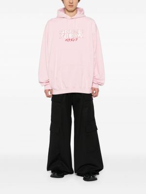 Bluza z kapturem bawełniana Vetements różowa