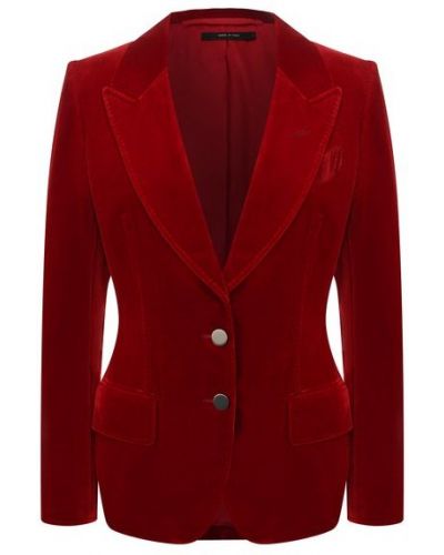 Бархатный пиджак Tom Ford, красный