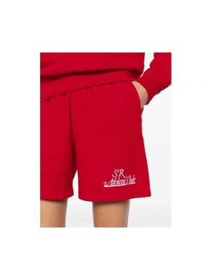 Pantalones cortos deportivos de algodón Sporty & Rich rojo