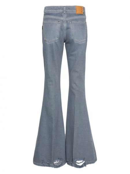 Zvonové džíny s oděrkami Haikure modré