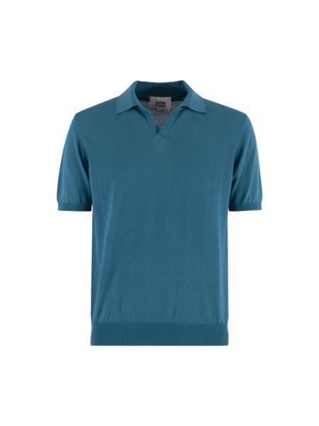 Poloshirt mit v-ausschnitt Alpha Studio blau