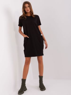 Sukienka mini z krótkim rękawem Fashionhunters czarna