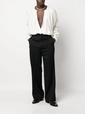 Drapiruota šilkinė marškiniai Saint Laurent balta