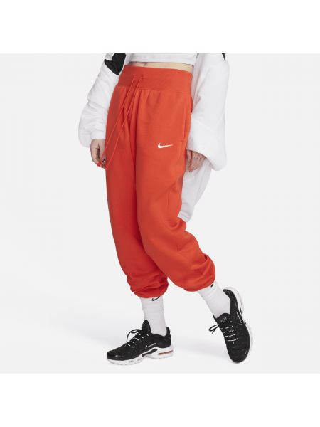 Pantalon taille haute en polaire oversize Nike rouge