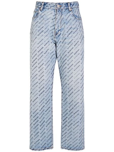 Voľné priliehavé džínsy s prackou Balenciaga modrá
