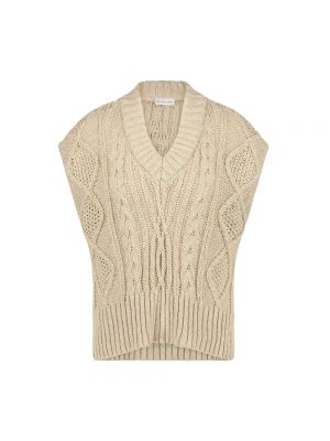 Sweter bez rękawów Jane Lushka beżowy