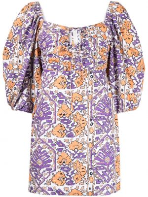 Bavlněné šaty s potiskem Rhode - fialová