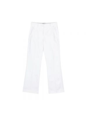 Dzianinowe proste spodnie Calvin Klein białe
