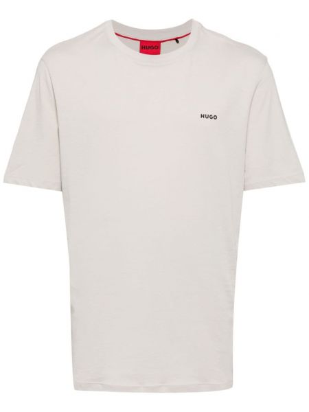 Kokvilnas t-krekls ar apdruku Hugo pelēks