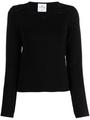 Sweatshirt mit stickerei Courreges schwarz