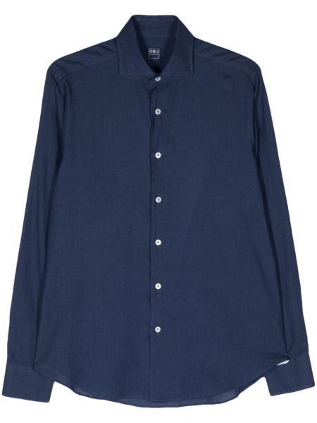 Памучна риза Fedeli синьо