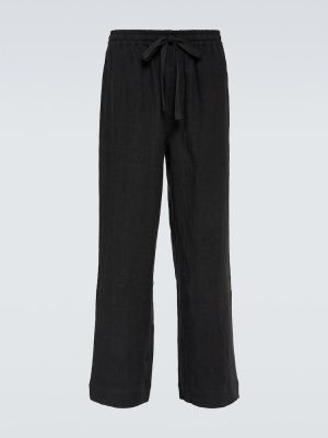 Pantalones de lino bootcut Commas negro
