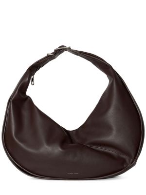 Kožená nákupná taška Janessa Leone hnedá