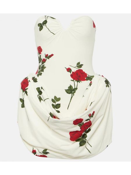 Drapované květinové šaty Magda Butrym bílé
