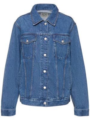 Bavlnená džínsová bunda Totême modrá