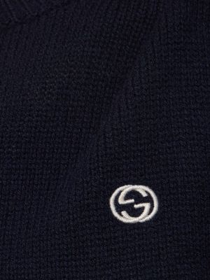 Sweter wełniany Gucci niebieski