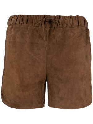 Semsket skinn shorts Salvatore Santoro brun