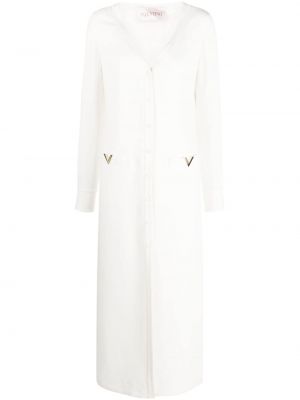 Jedwabna sukienka długa Valentino Garavani biała
