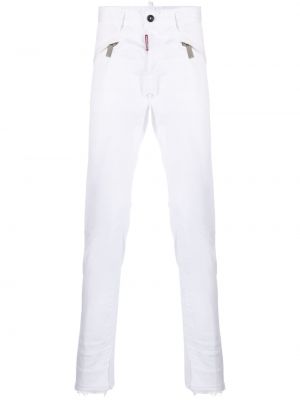 Nohavice na zips s vreckami Dsquared2 biela