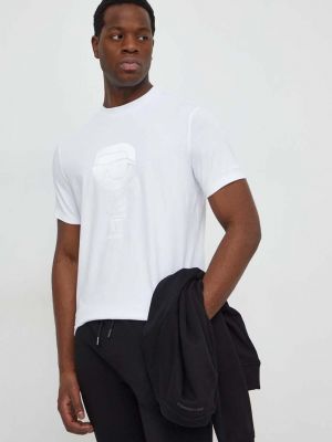 Tričko s aplikacemi Karl Lagerfeld bílé