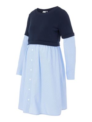 Košeľové šaty Mamalicious modrá