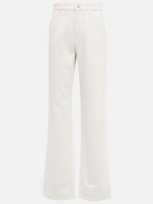 Voľné džínsy s vysokým pásom Loro Piana biela