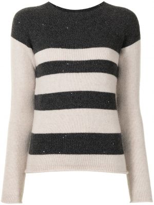 Maglione a righe Lorena Antoniazzi grigio