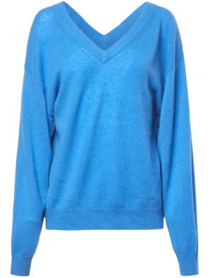 Sweter z kaszmiru z dekoltem w serek Equipment niebieski