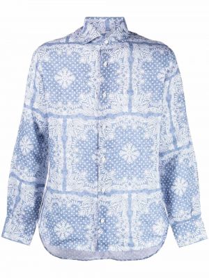 Camicia con stampa Fedeli blu