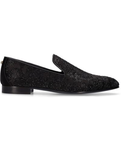 Pantofi loafer de cristal Versace negru