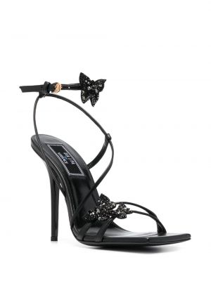 Sandales en cristal Versace noir