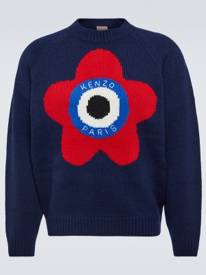 Vilnonis megztinis Kenzo mėlyna