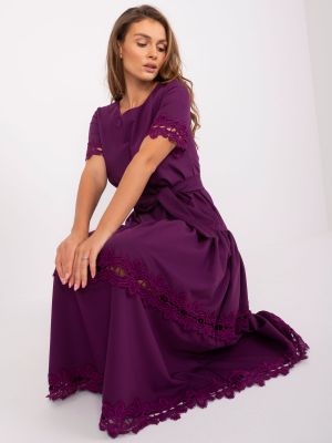 Čipkované večerné šaty Fashionhunters fialová
