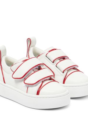 Nahka tennarit tytöille Christian Louboutin Kids valkoinen