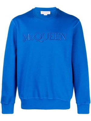 Sweatshirt mit rundhalsausschnitt mit stickerei Alexander Mcqueen blau