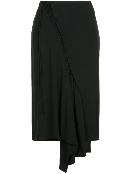 Falda con cordones Yohji Yamamoto negro