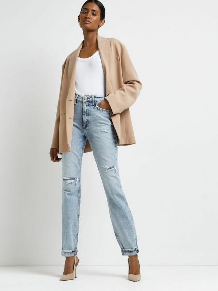 Jeansy relaxed fit River Island niebieskie